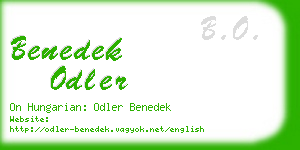 benedek odler business card